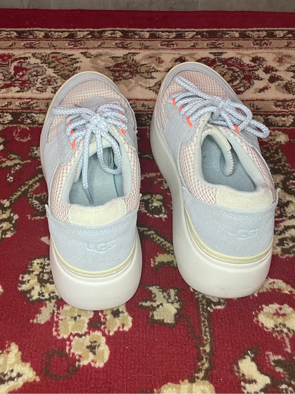 Women's UGG Sneakers in Light Blue and Peach